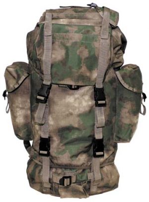 MFH batoh BW bojový HDT - camo FG německý batoh BW firmy MFH  německý combat batoh z pevného polyesteru - obvodové kompresní popruhy