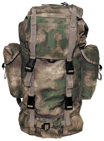 MFH batoh BW bojový HDT - camo FG německý batoh BW firmy MFH  německý combat batoh z pevného polyesteru - obvodové kompresní popruhy