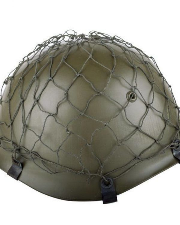 síťka na přilbu bavlněná pletená síťka olivové barvy pro upevnění na helmu