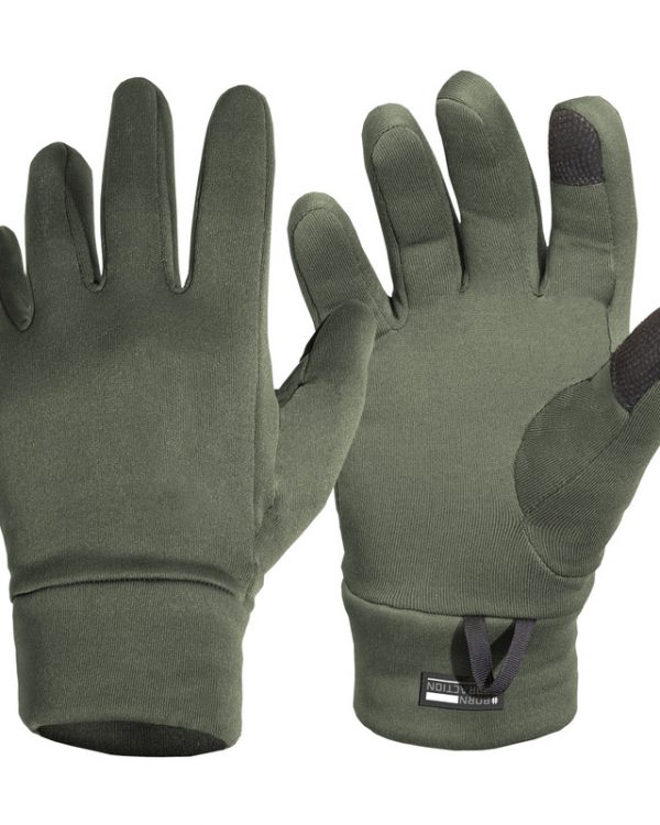 Pentagon rukavice Pentagon Arctic oliva S-M 92% polyester - 8% elastan vnitřní podšívka Super Fine fleece strečová tkanina rukojeť zesilující texturu PVC citlivé na špičky prstů elastická manžeta