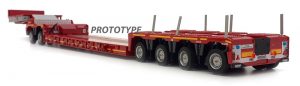 MarGe Models model Nooteboom Euro Lowloader 2+4 červený sběratelský model v měřítku 1:32 výrobce: MarGe Models materiál: kov/plast