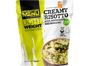 Adventure Menu Krémové rizoto s chřestem a brokolicí 186 g (600 g finálního jídla) Užívej si na cestách minimim váhy a maximum chuti ✅  Kuchaři od základu poctivě uvařené jídlo ze 100% přírodních surovin