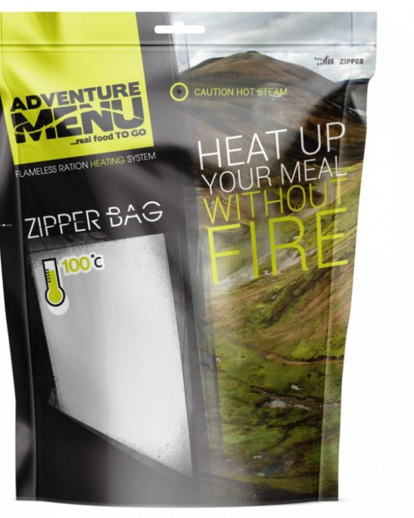 Adventure Menu Zipper Bag Představujeme zcela nové a výkonnější samoohřevy pro jídla AdventureMenu!     Užij si nejvyšší možný komfort na cestách. Od teď už nemusíš všude tahat vařič
