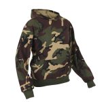 ROTHCO mikina dětská s kapucí Woodland XL Dětská maskáčová mikina s kapucí