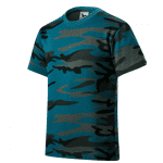 tričko dětské camouflage petrol 158 Tričko dětské   110 cm/4 roky - 158 cm/12 let Single Jersey