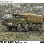 puzzle Truck Tatra 813 kolos 8x8-40 dílků PUZZLE TRUCK 21 - TATRA 813 KOLOS 8X8 (1967 - 1982) 40 DÍLKŮ   Rozměry deskového puzzle: 37 cm x 29 cm Materiál: originál puzzle lepenka o síle 2 mm Rozměry balení: 37 cm x 29 cm Rozměry jednotlivých dílků: cca 4 x 5 cm Počet dílků: 40   Nevhodné pro děti do 3 let!!!  Sběratelská série EDICE RETRO-AUTA -TRUCK. Puzzle z této edice jsou nejen ideálním dárkem pro všechny automobilové nadšence