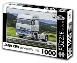 puzzle truck Škoda Xena tahač návěsů-1000 dílků PUZZLE TRUCK 13 - ŠKODA XENA TAHAČ NÁVĚSŮ (1998 - 1999) 1000 DÍLKŮ   Rozměry složeného puzzle: 660 x 470 mm Materiál: originál puzzle lepenka o síle 1
