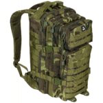 MFH batoh US Assault I. vzor 95 Batoh ASSALUT je odolný proti vodě s objemem 30l. Všechny prostory jsou uzavřeny robustním 2-pásmovým zipem. Ergonomicky tvarované ramenní popruhy jsou polstrované a nastavitelné. Polstrovaná záda s nastavitelným popruhem kolem pasu. Díky řadě bočních kompresních popruhů dává možnost připojit další zařízení prostřednictvím nylonových popruhů MOLLE a D-kroužků. Batoh je ideální pro vojenství