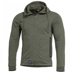 Pentagon mikina Pentagon Pentathlon 2.0 Camo Green XXXL 65 % bavlna 35 % polyester rychleschnoucí zipy YKK® bezešvé kapsy s páskou podlepená užitková kapsa na rukávu dvoubodová nastavitelná kapuce nastavitelný pas
