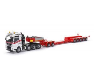 Conrad Modelle model MAN TGX XXL 8x4+Faymonville kovový sběratelský model v měřítku 1:50 výrobce Conrad Modelle