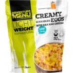 Adventure Menu Krémová míchaná vajíčka se šunkou a sýrem 75 g (270 g finálního jídla) Užívej si na cestách minimim váhy a maximum chuti ✅  Kuchaři od základu poctivě uvařené jídlo ze 100% přírodních surovin