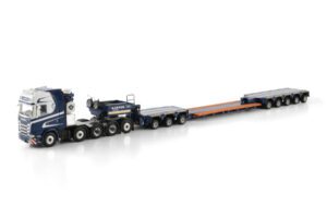 WSI Models model Scania S 10x4+Scheuerle 8a Karner kovový sběratelský model v měřítku 1:50 výrobce WSI models