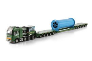 WSI Models model Volvo FH5 8x4+Scheuerle 12a+cívka Kübler kovový sběratelský model v měřítku 1:50 výrobce WSI models