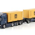 WSI Models model Scania 8x2+přívěs 3a+2x kontejner Van Suijdam kovový sběratelský model v měřítku 1:50 výrobce WSI models