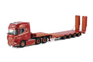 WSI Models model DAF XG + 6x2 + podvalník 4a Karsten V. Olesen kovový sběratelský model v měřítku 1:50 výrobce WSI models