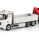 WSI Models model MB Actros MP5 6x2 valník s rukou Palfinger kovový sběratelský model v měřítku 1:50 výrobce WSI models