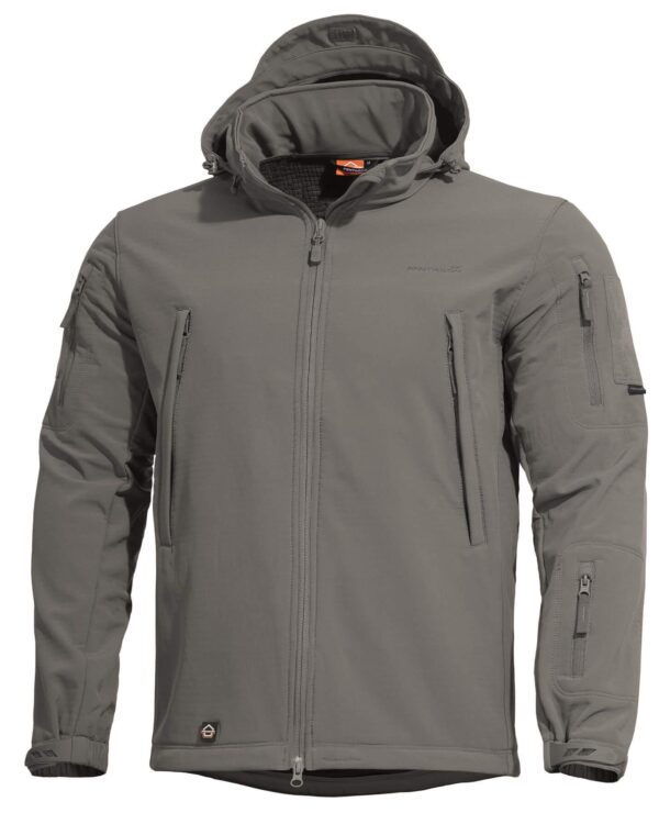 Pentagon bunda Pentagon Artaxes grindle green XXXL Softshellová bunda s nastavitelnou kapucí v límci a s příjemnou fleecovou hřejivou podšívkou a dostatečným množstvím kapes. 94% polyesterový softshellový vnější materiál