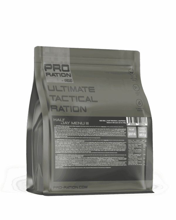 Adventure Menu balíček Ultimate Tactical Ration HALF DAY MENU III Kompletní potravinová dávka pro široké taktické a profesionální použití. Nejkvalitnější 100% přírodní jídlo a snacky