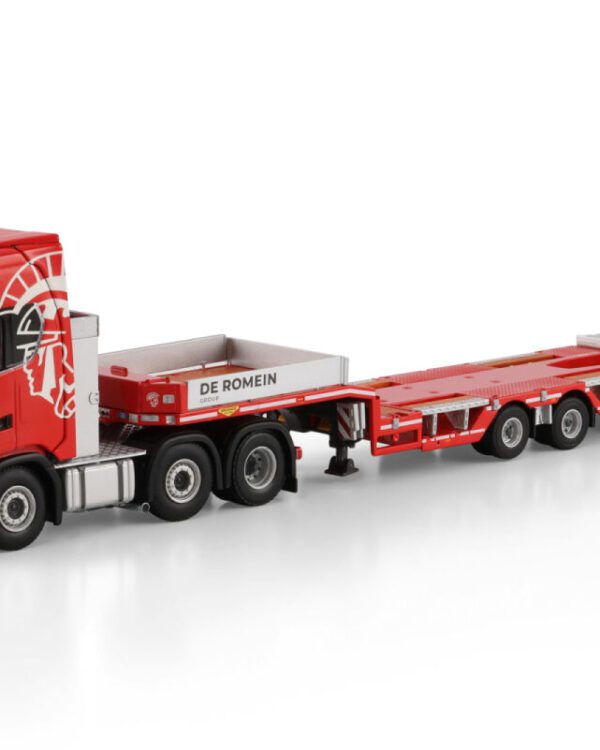WSI Models model Scania S 6x2+Low Loader 4a De Romein kovový sběratelský model v měřítku 1:50 výrobce WSI models