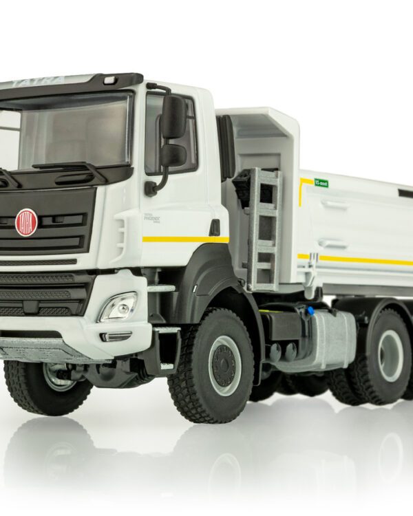 Kaden model TATRA PHOENIX 6×6 SKLÁPĚČ BÍLÁ Sběratelský kovový model v měřítku 1:43 TATRA Phoenix v provedení sklápěč VS-mont. Jedná se o detailně zpracovaný model