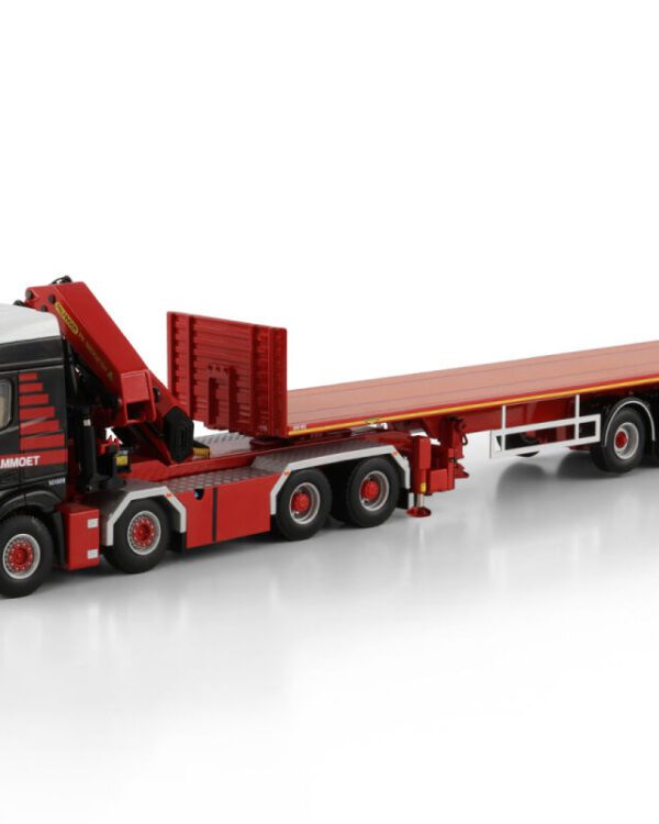 WSI Models model MB Arocs MP4 8x4+Palfinger+návěs plato 4a Mammoet kovový sběratelský model v měřítku 1:50 výrobce WSI models