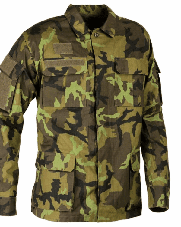 Originál AČR blůza vz.95 modernizovaná rip stop 170/108 Nová originální modernizovaná blůza AČR vz.95 Rip-Stop v klasickém maskovaní vz.95 Modernizovaná verze – na rukávech kapsy s velcro panely Zapínaní na knoflíky překryté légou