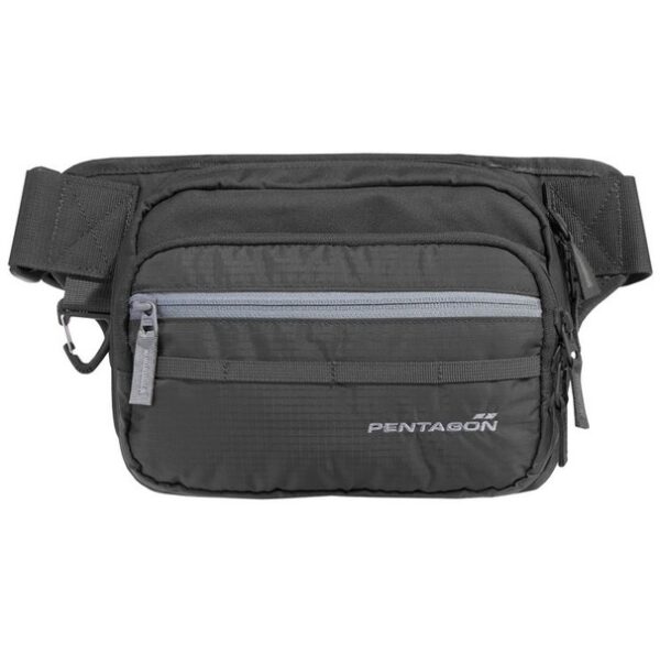 Pentagon ledvinka Pentagon Runner černá Runner je ledvinka určená na skryté nošení krátké zbraně. Je lehká a komfortní. Hlavní prostor tvoří oboustranná kapsa na CCW zapínaná na dvoucestný zip s elastickými smyčkami na upevnění pistole