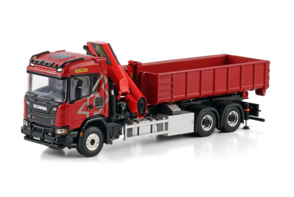 WSI Models model Scania G 6x4 hákový nakladač+Palfinger kovový sběratelský model v měřítku 1:50 výrobce WSI models