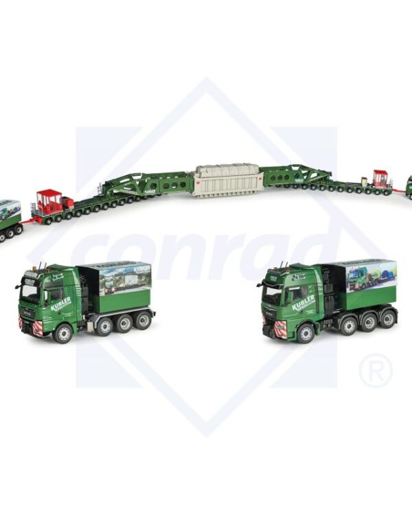 Conrad Modelle model Set Scheuerle STB 320+Trafo Kübler kovový sběratelský model v měřítku 1:50 výrobce Conrad Modelle