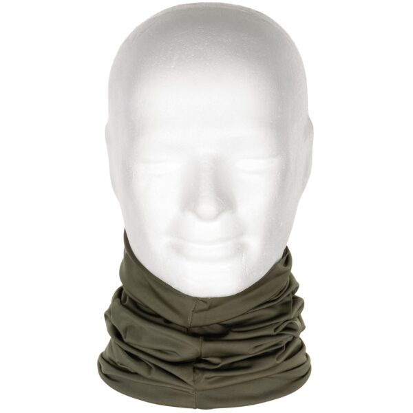 MFH šátek multifunkční oliva Tubusový elastický multifunkční šátek v německém maskáčovém provedení BW FLECKTARN.  Rychleschnoucí