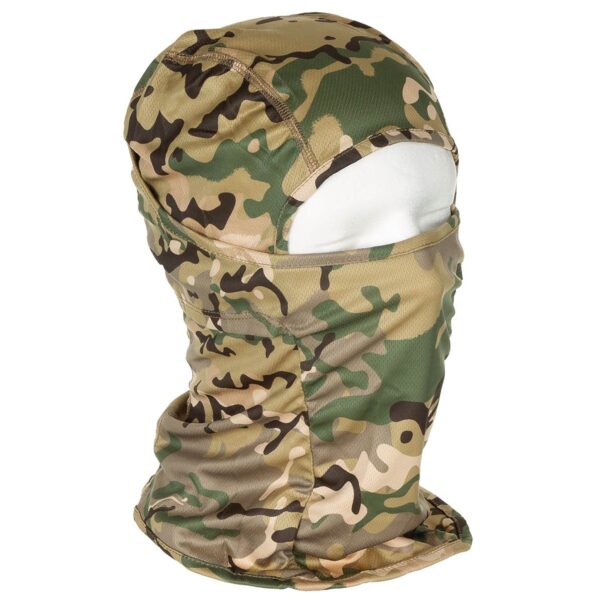 MFH kukla Mission operation-camo Jednootvorová slabá kombinovaná kukla v německém maskovacím vzoru OPERATION CAMO.   prodyšná výborně odvádí vlhkost pohyblivá přední část s překrytím úst elastická universální velikost materiál: 100% polyester