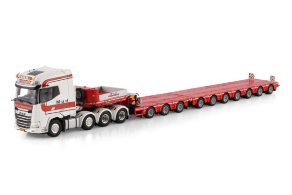 WSI Models model DAF XG+8x4+Broshuis 3+7 Mud Grond kovový sběratelský model v měřítku 1:50 výrobce WSI models